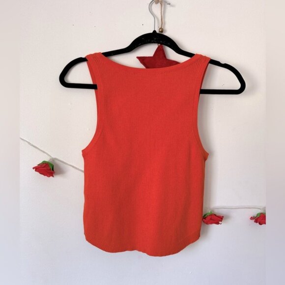 Zara Orange Knit Crop Top XL - Picture 3 of 4
